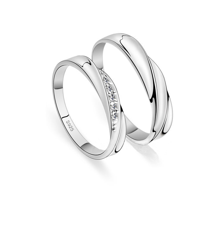 SS11050 S925 silver couple rings